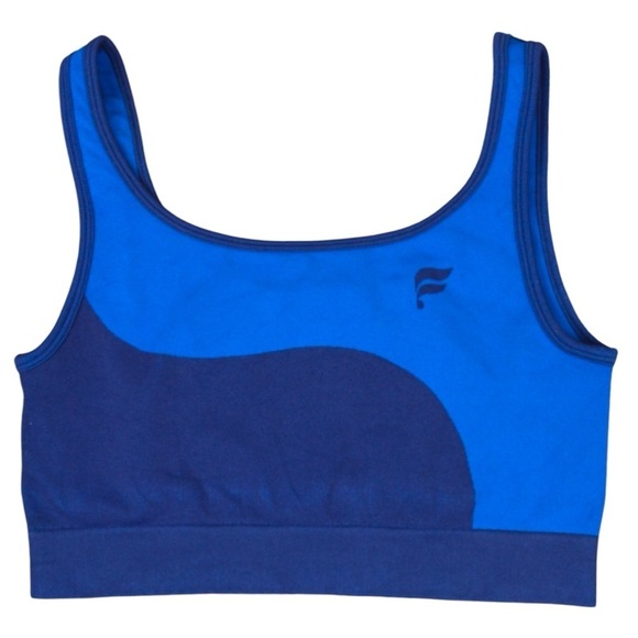 Fabletics Sunny Reversible Low Impact Sports Bra, Midnight Navy/Splash - Large - Picture 1 of 6